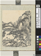 清董邦达山水　册　塔亭相对,绘画,山水,建筑,树木,船