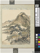 清董邦达山水　册　松下人家,绘画,山水,树木,建筑