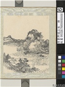 清董邦达山水　册　江波船,绘画,山水,树木,建筑,船