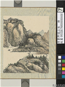 清董邦达山水　册　水静瀑长,绘画,山水,建筑,树木