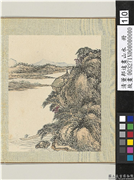 清董邦达画山水　册　笛韵满江上,绘画,山水,人物,树木,建筑,船,器用