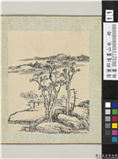 清董邦达画山水　册　空亭待人来,绘画,山水,树木,建筑