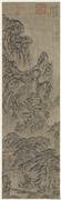 元王蒙松壑楼居　轴,绘画,山水,树木,建筑,人物,器用