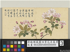 清钱维城画四景花卉春景　册　西府海棠,绘画,花草