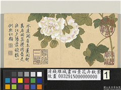 清钱维城画四景花卉秋景　册　木芙蓉,绘画,花草