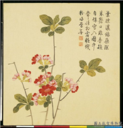 清钱维城画花卉　册　海棠,绘画,花草