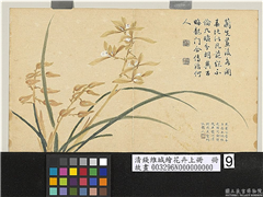 清钱维城绘花卉（上）册　蕙兰,绘画,花草