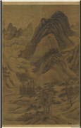 元高克恭群峰秋色　轴,绘画,山水,树木,建筑