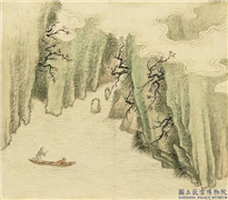 清永瑢画山水下册　册　鼓棹寻胜,绘画,山水,人物,花草,船