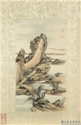 清永瑢画山水　册　溪桥绿净,绘画,山水,树木,建筑
