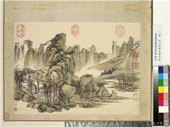 清永瑢仿诸家山水　册　仿荆浩山水,绘画,山水,树木,建筑