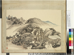 清永瑢仿诸家山水　册　仿董源山水,绘画,山水,树木,建筑