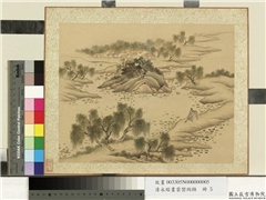清永瑢画云峦绚锦　册　柳阴牧笛,绘画,山水,人物,树木,花草,走兽,建筑