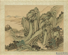 清永瑢画兰藻延晖　册　山馆班荆,绘画,山水,人物,树木,建筑