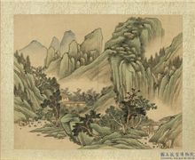 清永瑢画兰藻延晖　册　竹坞茆屋,绘画,山水,树木,建筑
