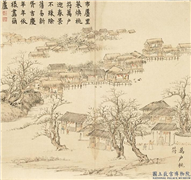 清董诰画开韶集庆　册　万户桃符,绘画,节令与二十四节气,山水,人物,树木,建筑,器用