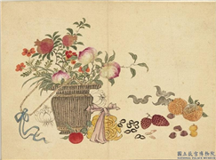 清董诰画韶景旉芳　册　石榴鲜果,绘画,器用,果蔬,花草