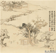 清董诰画饯腊迎祥　册　太平腊鼓,绘画,节令与二十四节气,山水,人物,树木,建筑,器用,花草