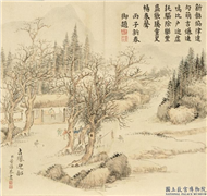 清董诰画饯腊迎祥　册　吉爆迎韶,绘画,节令与二十四节气,山水,人物,建筑,器用,树木
