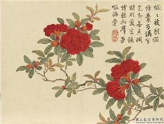 清董诰画芳敷绮序　册　石榴,绘画,花草