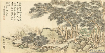 清董诰春台益寿　册　乔松比寿,绘画,山水,人物,树木,花草,器用