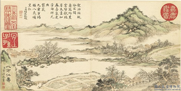 清董诰春台益寿　册　八方仁寿,绘画,山水,树木,建筑