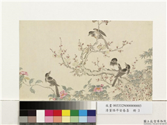 清董诰平安春喜　册　梅竹四鹊,绘画,花草,翎毛,树木