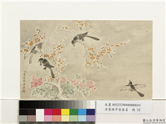 清董诰平安春喜　册　冬卉喜鹊,绘画,翎毛,花草,山水