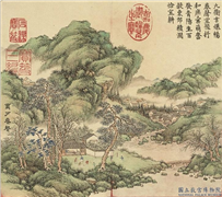 清董诰万春集庆　册　万户春声,绘画,山水,人物,建筑,树木,器用