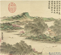 清董诰万春集庆　册　万绿春塘,绘画,山水,船,人物,翎毛,器用,建筑,树木,花草