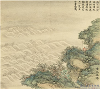 清董诰万春集庆　册　万派春涛,绘画,山水,人物,器用,树木,建筑
