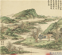 清董诰万春集庆　册　万井春熙,绘画,山水,人物,走兽,翎毛,建筑,树木