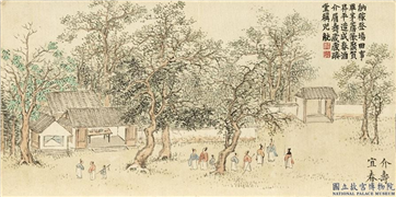 清董诰寿春衍庆　册　介寿宜春,绘画,山水,人物,树木,建筑,器用
