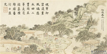 清戴衢亨长嬴瑞景　册　瑞应嘉瓜,绘画,经史-故事,山水,人物,树木,果蔬,器用,建筑