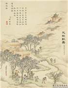清戴衢亨画珍苻集庆　册　兕觥献寿,绘画,经史-故事,山水,建筑,人物,树木,器用
