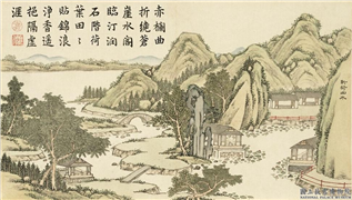清戴衢亨中天胪胜　册　新荷出水,绘画,山水,花草,建筑,树木