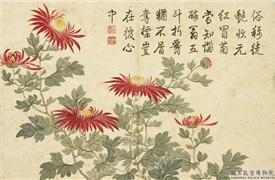 清关槐画洋菊　册　夺锦标,绘画,花草