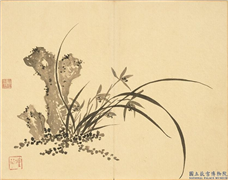 清顾皋兰竹十二幅　册　画兰石,绘画,花草,山水