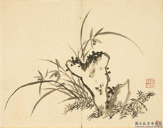 清顾皋兰竹十二幅　册　画兰石,绘画,花草,山水