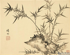 清顾皋兰竹十二幅　册　画晴竹,绘画,树木,山水,花草