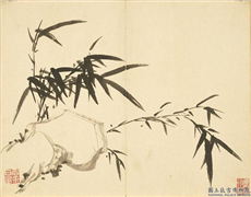 清顾皋兰竹十二幅　册　画竹石,绘画,树木,山水