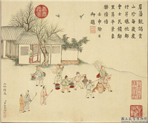 清黄钺画春台熙皋　册　山珍馈岁,绘画,人物,树木,翎毛,建筑,器用,其他