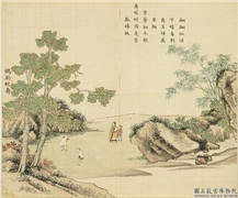 清黄钺寿世徵祥　册　鹤龄纪寿,绘画,山水,翎毛,树木,人物,建筑,花草