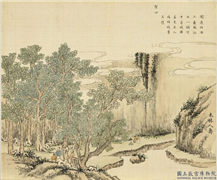 清黄钺寿世徵祥　册　木林人寿,绘画,山水,树木,人物,花草