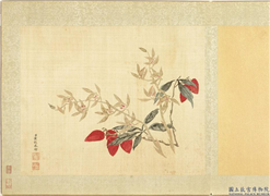 清黄钺画群蕤藻夏　册　画荔枝香蕙,绘画,花草,果蔬