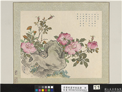 清黄钺画祥徵协庆　册　长春纪寿,绘画,花草