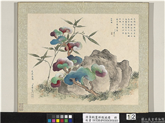 清黄钺画祥徵协庆　册　芝英益寿,绘画,花草,树木,山水