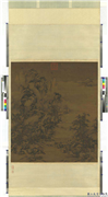 宋人岷山晴雪　轴,绘画,山水,树木,人物,走兽,建筑,器用