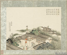 清黄钺画京辇春熙　册　天灯照瑞,绘画,节令与二十四节气,人物,树木,建筑,器用