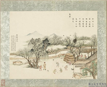 清黄钺画京辇春熙　册　击壤遗风,绘画,节令与二十四节气,人物,山水,树木,走兽,翎毛,建筑,器用